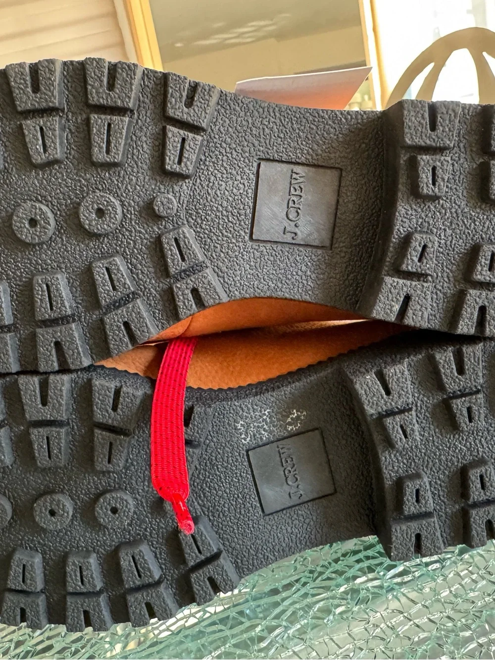 J Crew Tan Shearling-Lined Winter Boots with Red Laces 8M‎